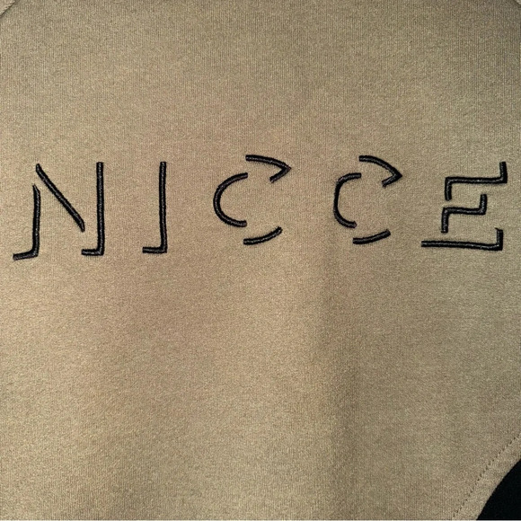 ASOS Nicce London Long Sleeve Shirt Asymmetrical Crewneck Colorblock Size Medium - Picture 4 of 12